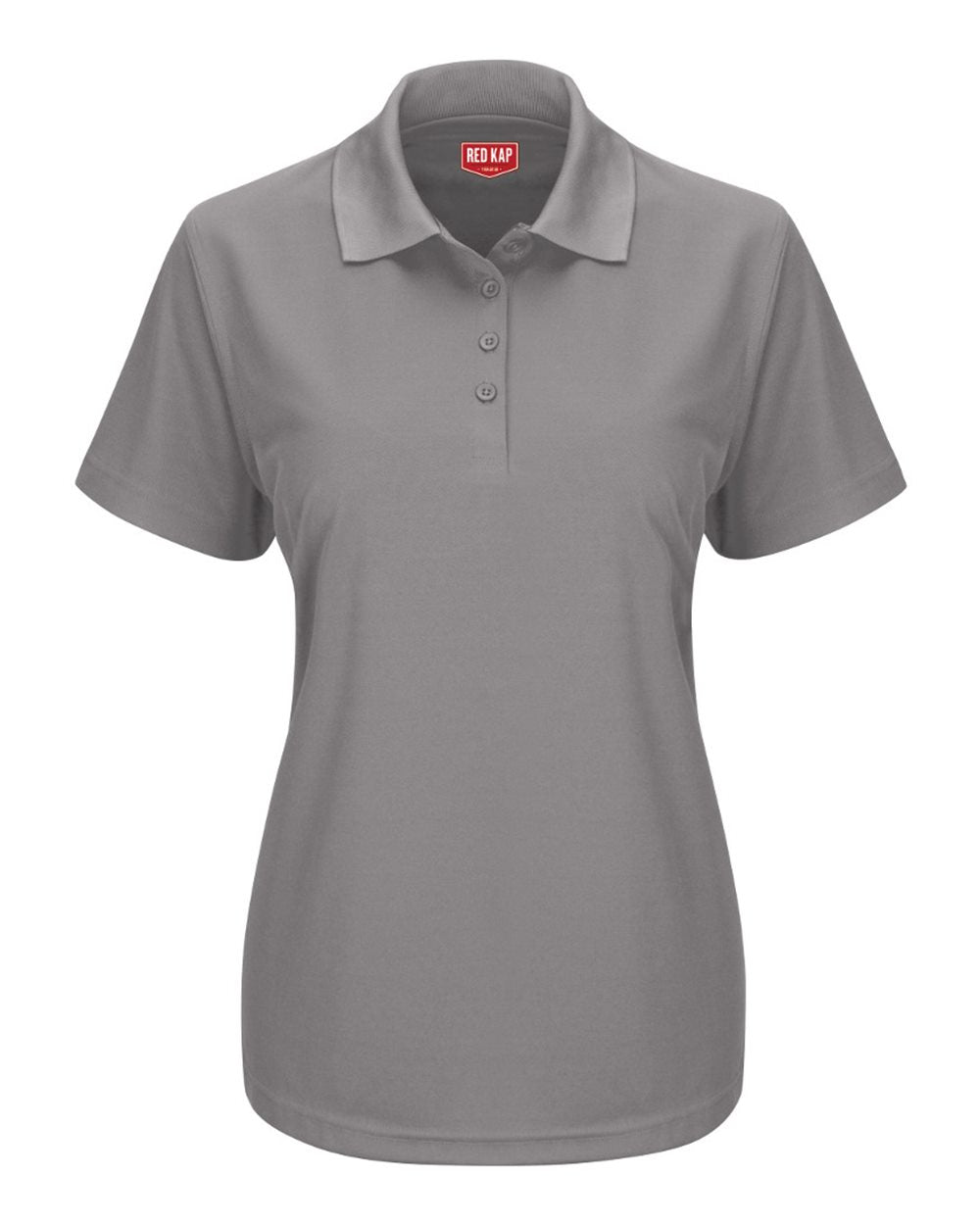 Women's Performance Knit Pocketless Core Polo - Front - B54230370 - Grey