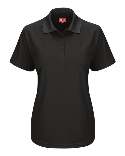 Women's Performance Knit Pocketless Core Polo - Front - B54230503 - Black