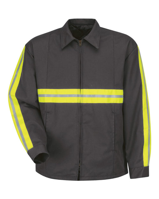Men's Enhanced Visibility Perma-Lined Panel Jacket - Front - B21730093 - Charcoal