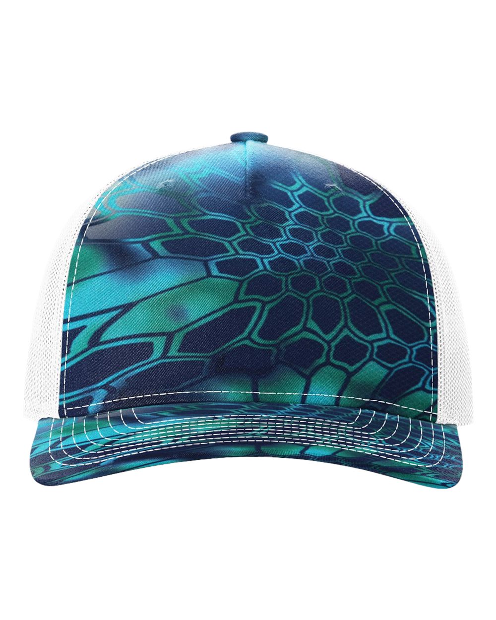 Five-Panel Printed Trucker Cap - Front - B26795400 - Kryptek Pontus/ White