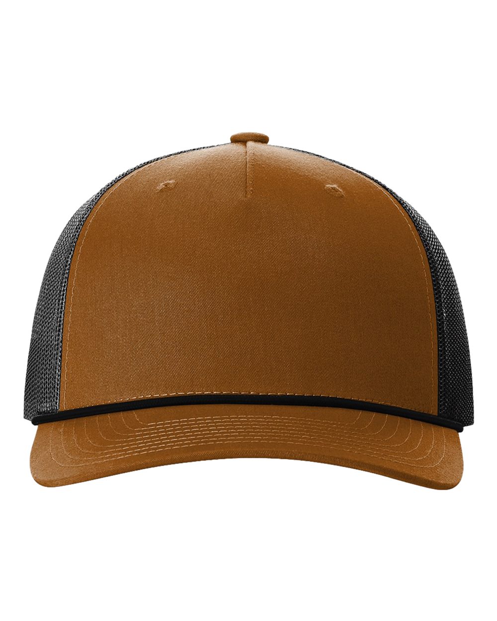 Five-Panel Trucker with Rope Cap - Front - B26895600 - Caramel/ Black