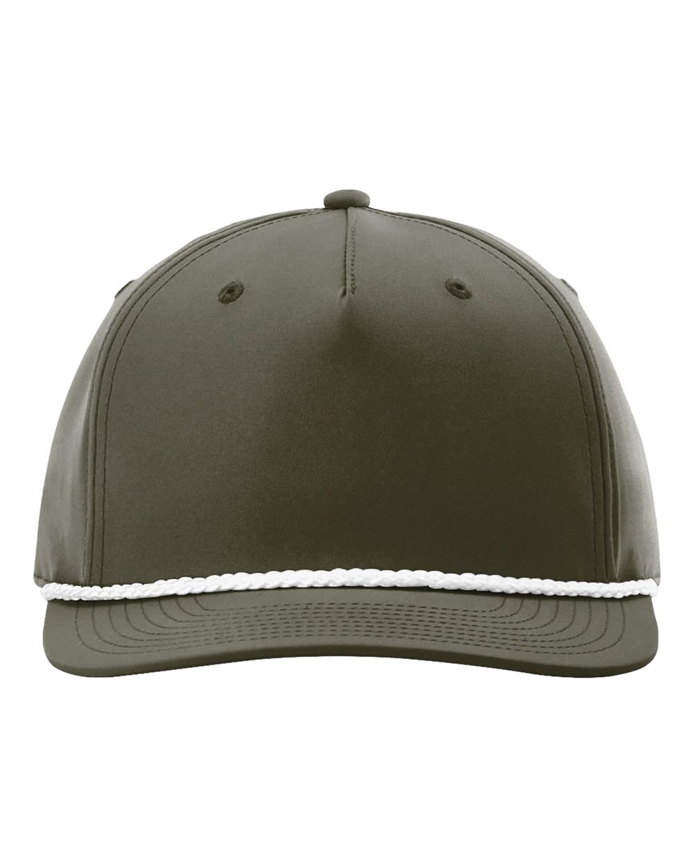 Five Panel Classic Rope Cap - Front - B27095540 - Dark Olive Green/ White