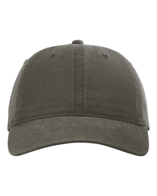 Peach Twill Dad Hat - Front - B27895540 - Army Green