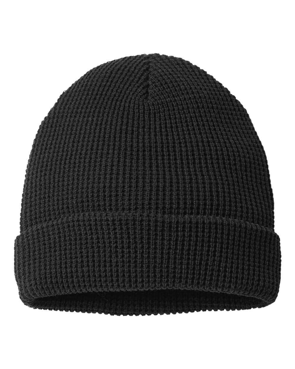 Waffle Cuffed Beanie - Back - B99695240 - Black