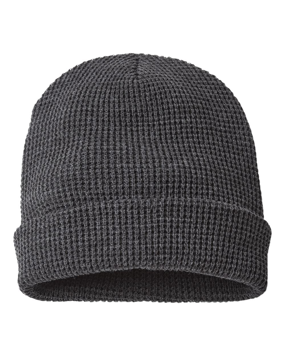 Waffle Cuffed Beanie - Back - B99695750 - Heather Charcoal
