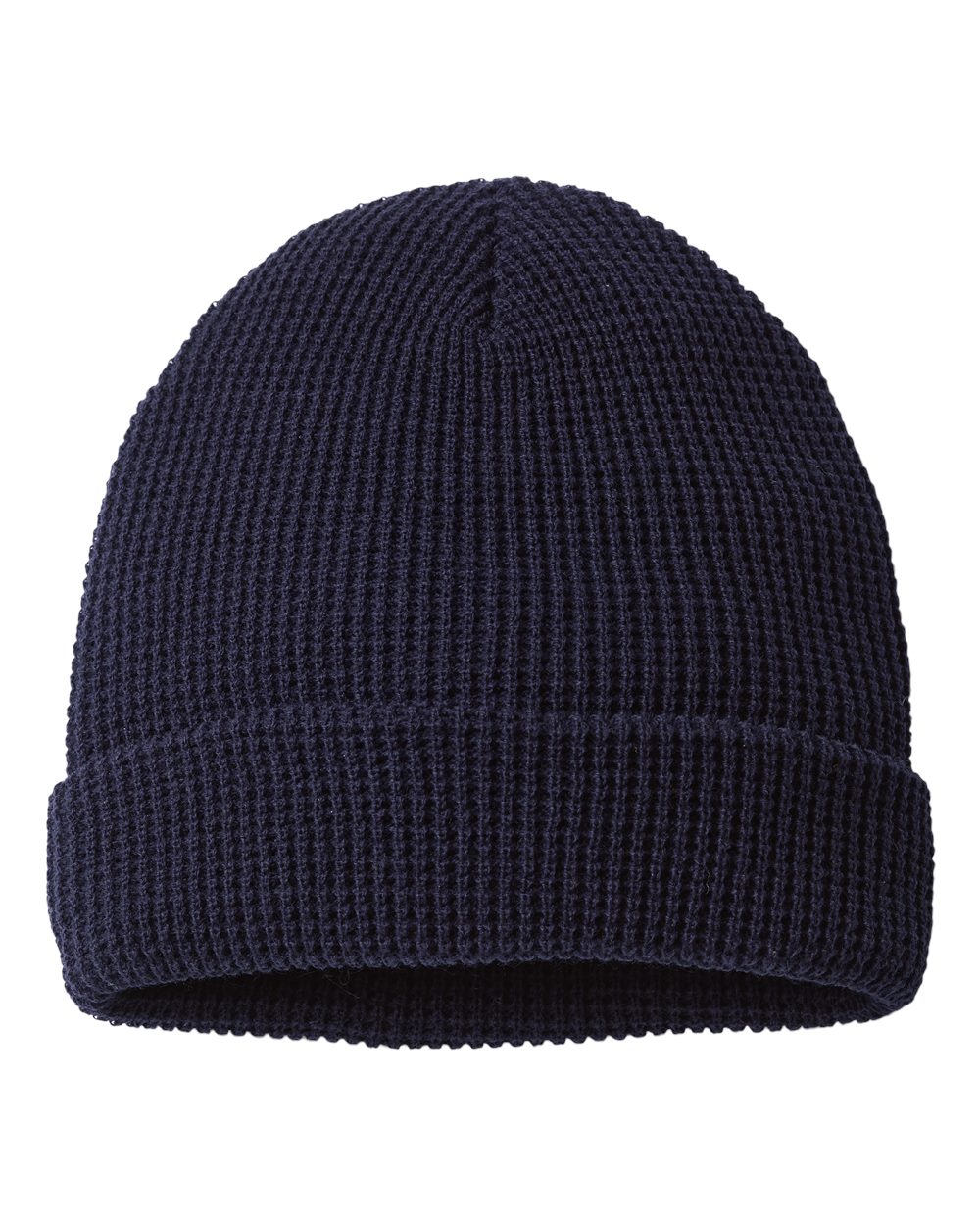 Waffle Cuffed Beanie - Back - B99695760 - Navy