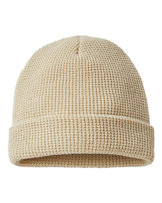 Waffle Cuffed Beanie - Front - B99695540 - Birch