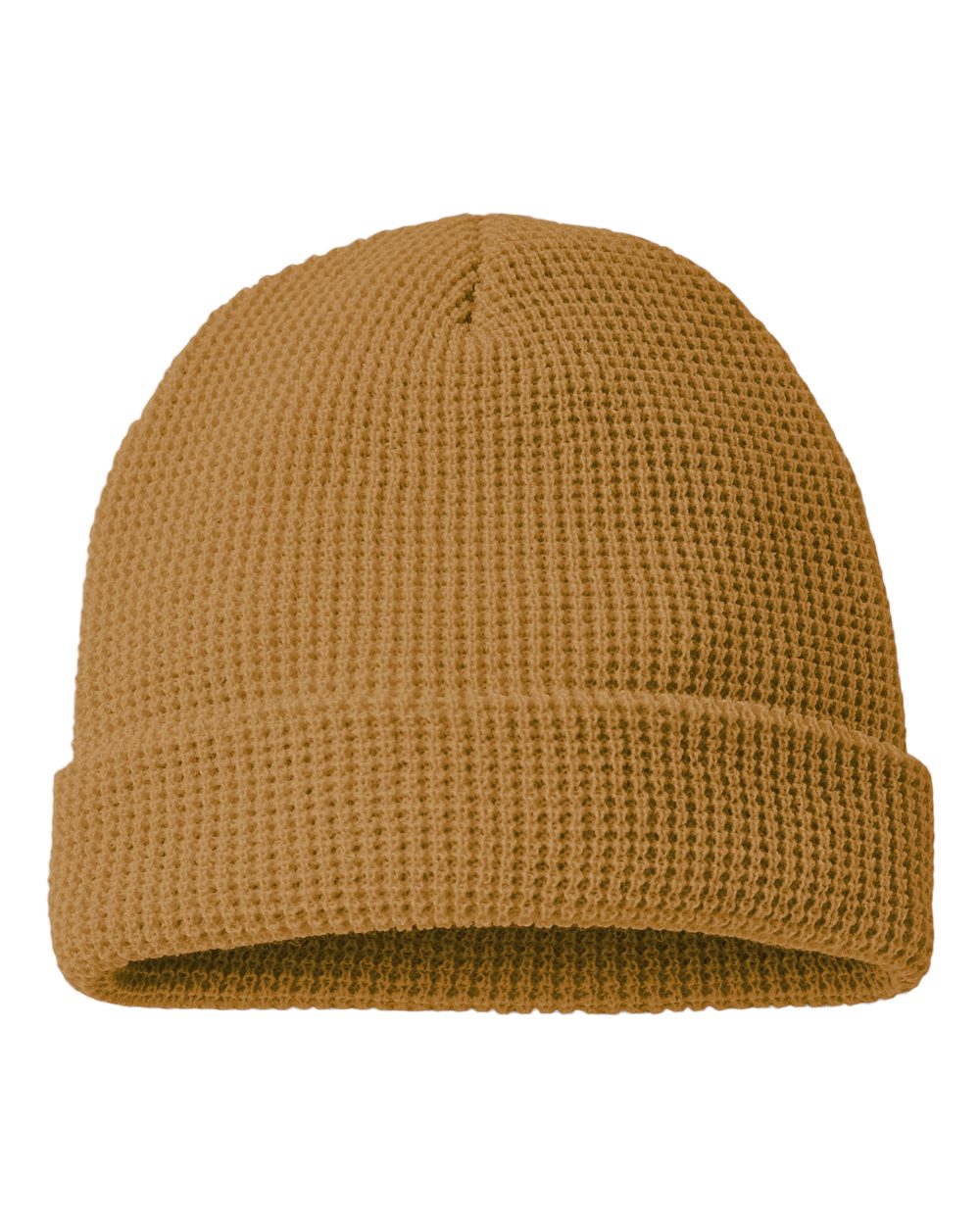 Waffle Cuffed Beanie - Front - B99695670 - Camel