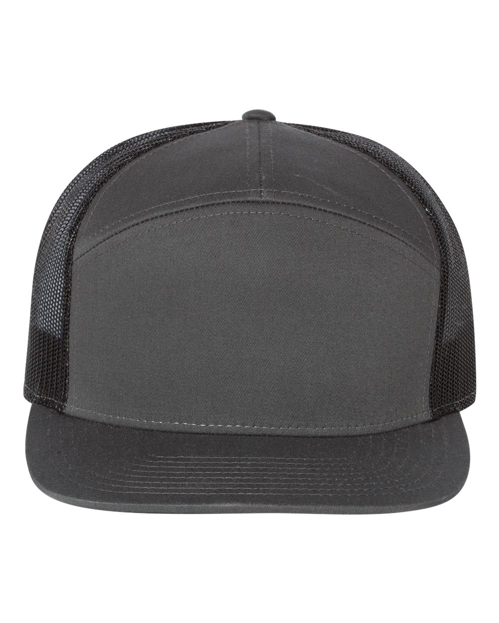 Seven-Panel Trucker Cap - Front - B71995590 - Charcoal/ Black