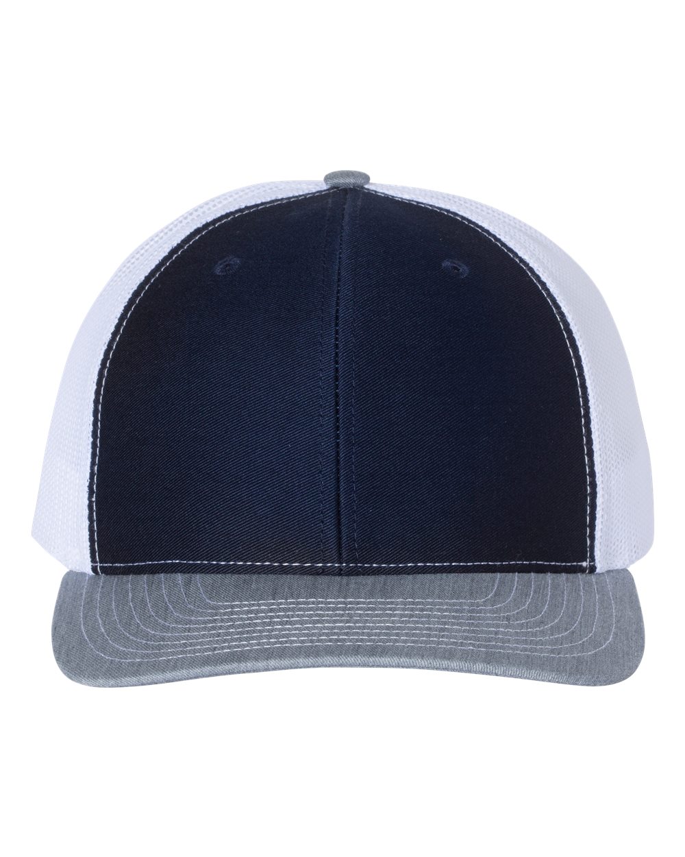 Snapback Trucker Cap - Front - B18095380 - Navy/ White/ Heather Grey