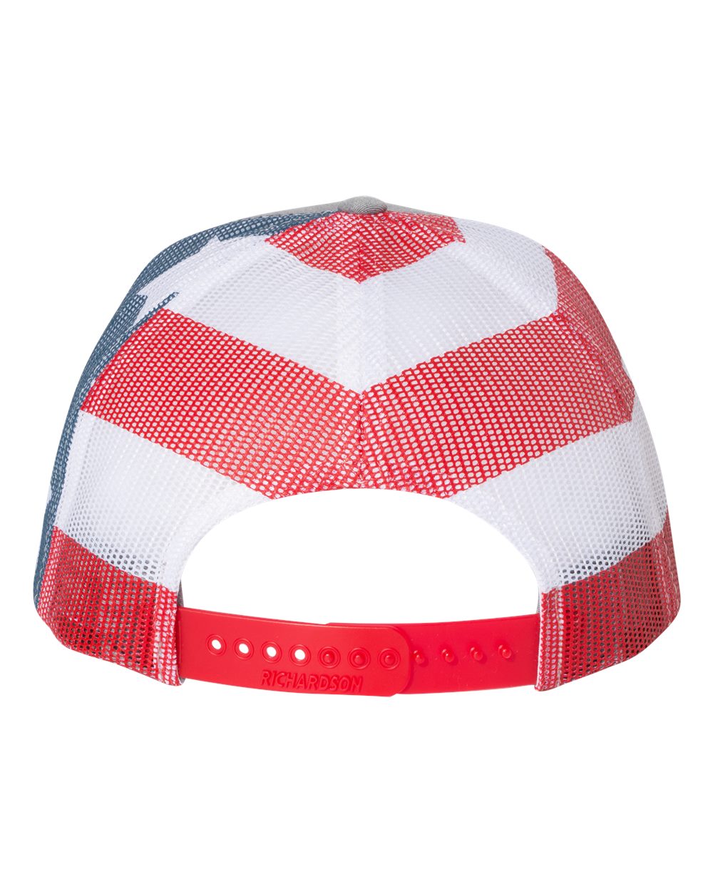 Printed Mesh Trucker Cap - Back - B00595100 - Heather Grey/ Stars & Stripes
