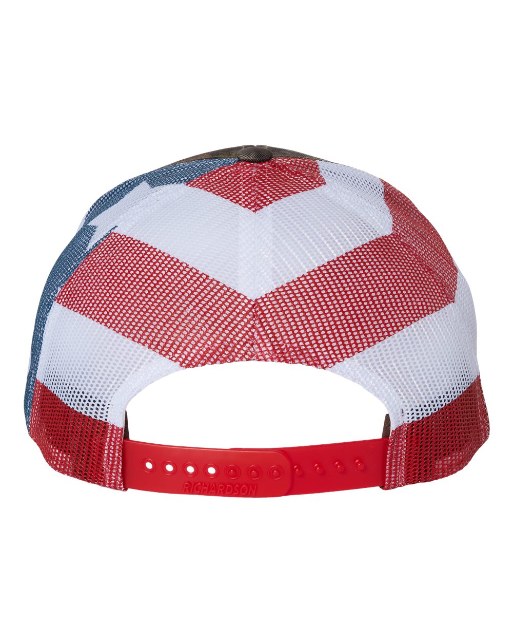 Printed Mesh Trucker Cap - Back - B00595520 - Mossy Oak Break-Up Country/ Stars & Stripes