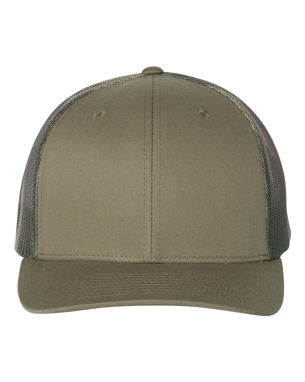 Printed Mesh Trucker Cap - Front - B00595110 - Loden/ Green Camo