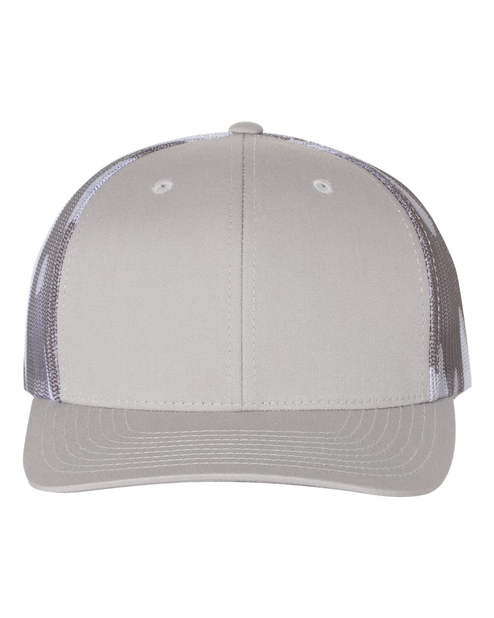 Printed Mesh Trucker Cap - Front - B00595580 - Silver/ Grey Camo