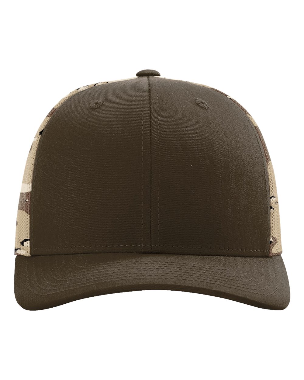 Printed Mesh Trucker Cap - Front - B00595600 - Brown/ Desert Camo