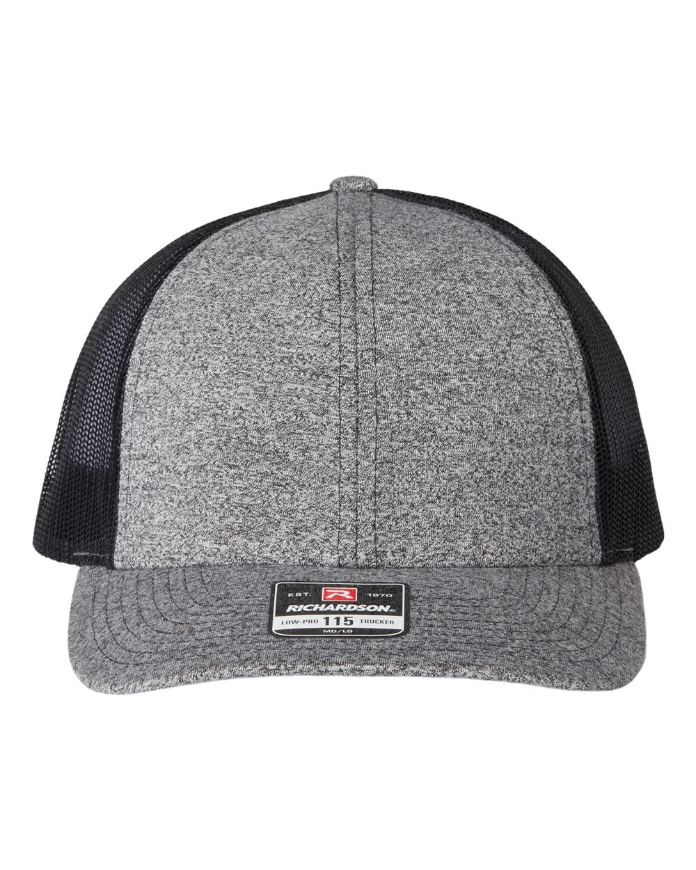 Low Pro Heather Trucker Cap - Front - B54595500 - Black Heather/ Black