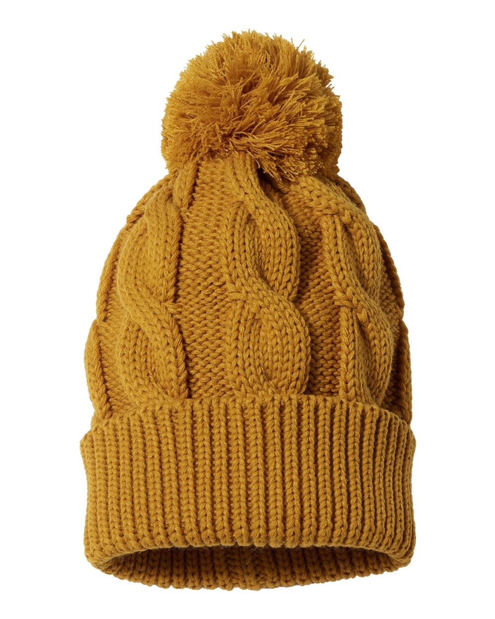 Chunk Twist Cuffed Beanie - Back - B55895110 - Camel
