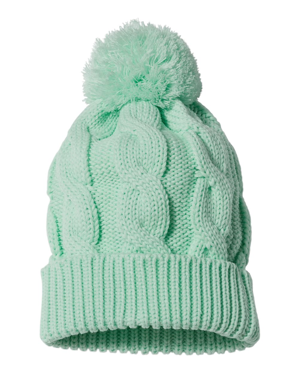 Chunk Twist Cuffed Beanie - Back - B55895170 - Seafoam