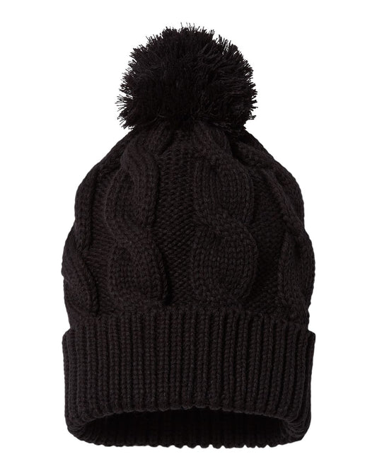 Chunk Twist Cuffed Beanie - Front - B55895500 - Black