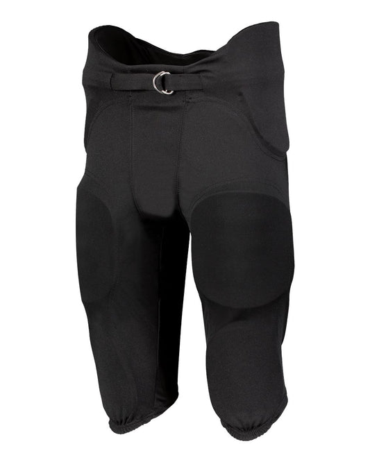 Youth Integrated 7-Piece Padded Football Pants - Front - B44334502 - Black