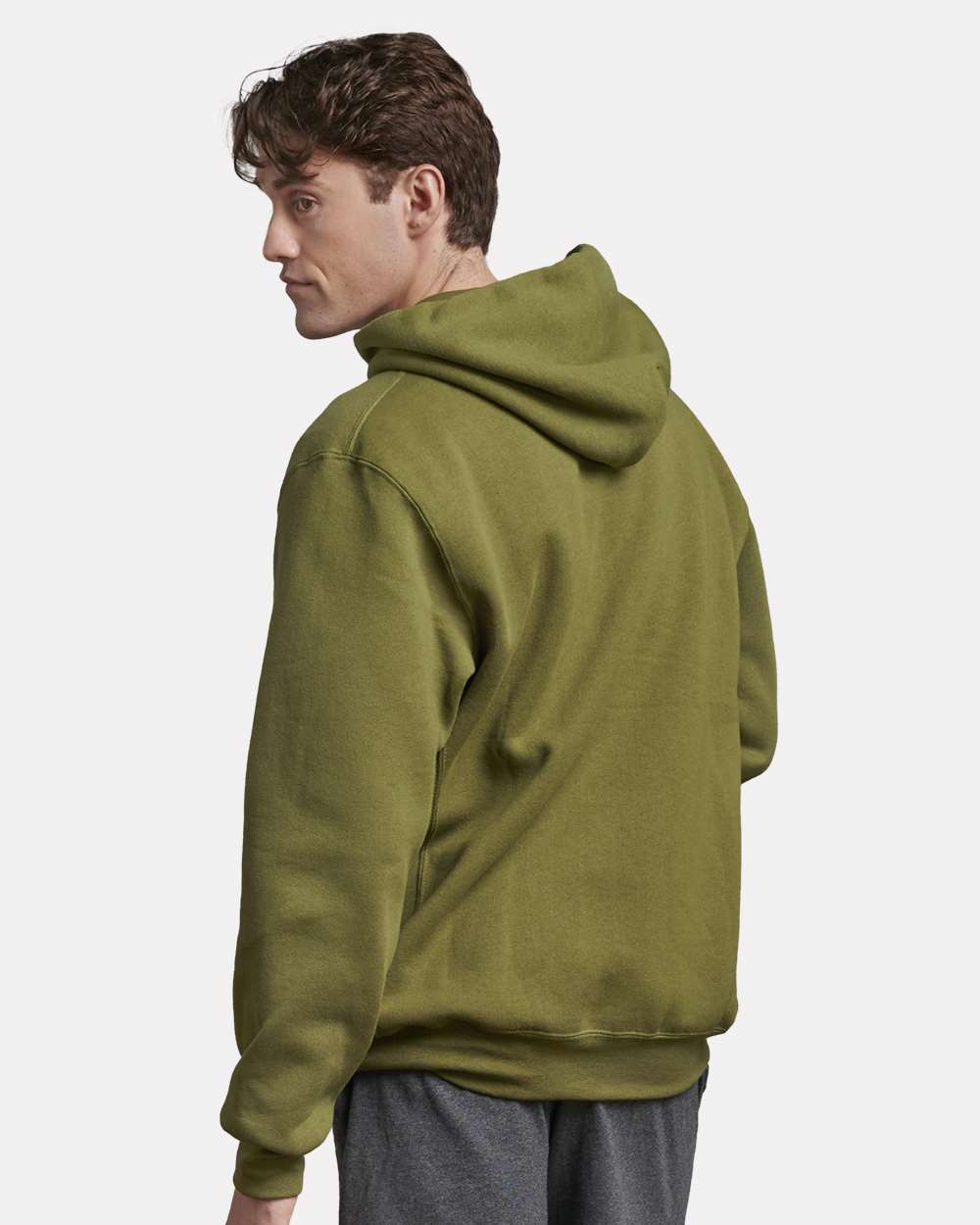 Unisex Dri Power® Hooded Sweatshirt - OnModelBack - B60411233 - Green Moss