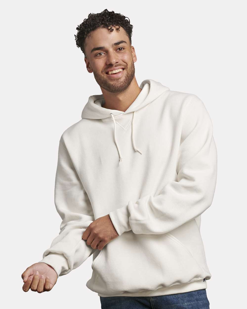 Unisex Dri Power® Hooded Sweatshirt - OnModelFront - B60411243 - Vintage White