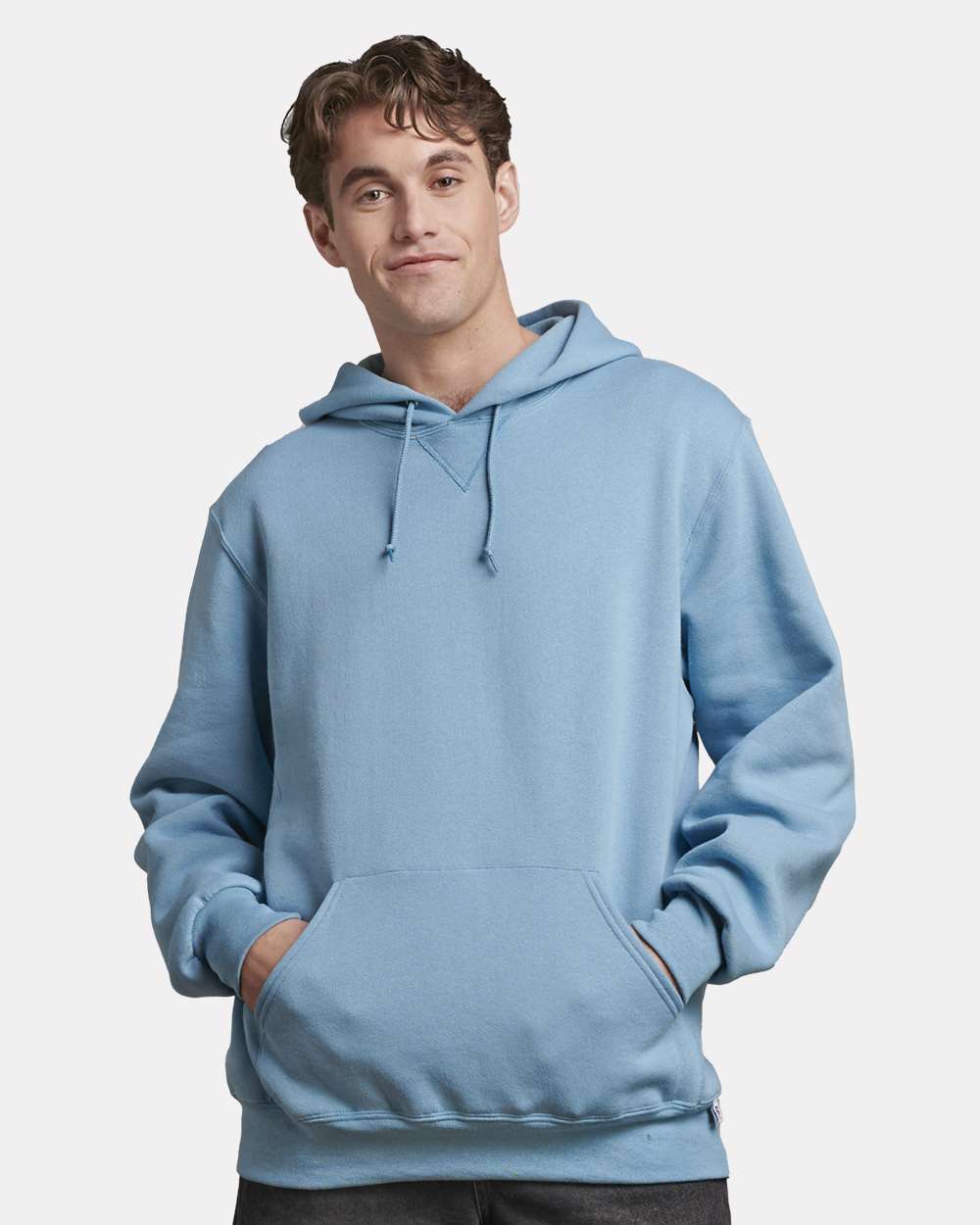 Unisex Dri Power® Hooded Sweatshirt - OnModelFront - B60411253 - Arctic Blue