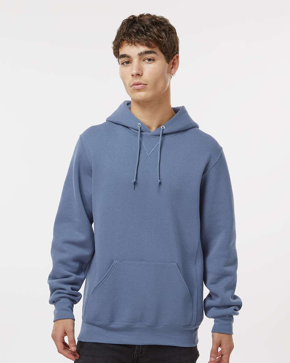 Unisex Dri Power® Hooded Sweatshirt - OnModelFront - B60411273 - Vintage Blue