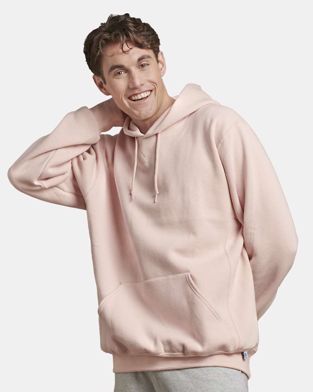 Unisex Dri Power® Hooded Sweatshirt - OnModelFront - B60411313 - Blush Pink