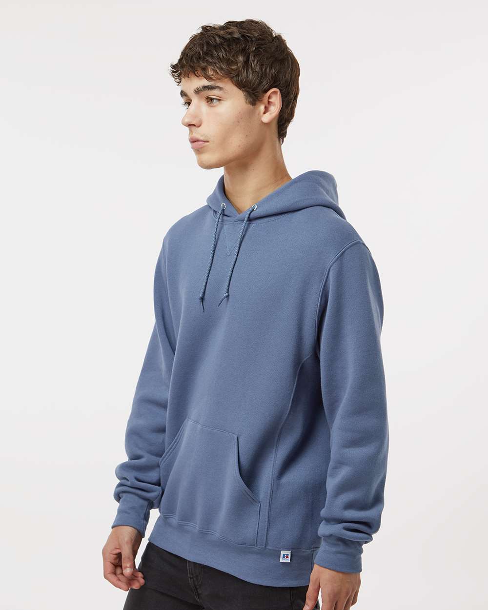 Unisex Dri Power® Hooded Sweatshirt - OnModelSide - B60411273 - Vintage Blue