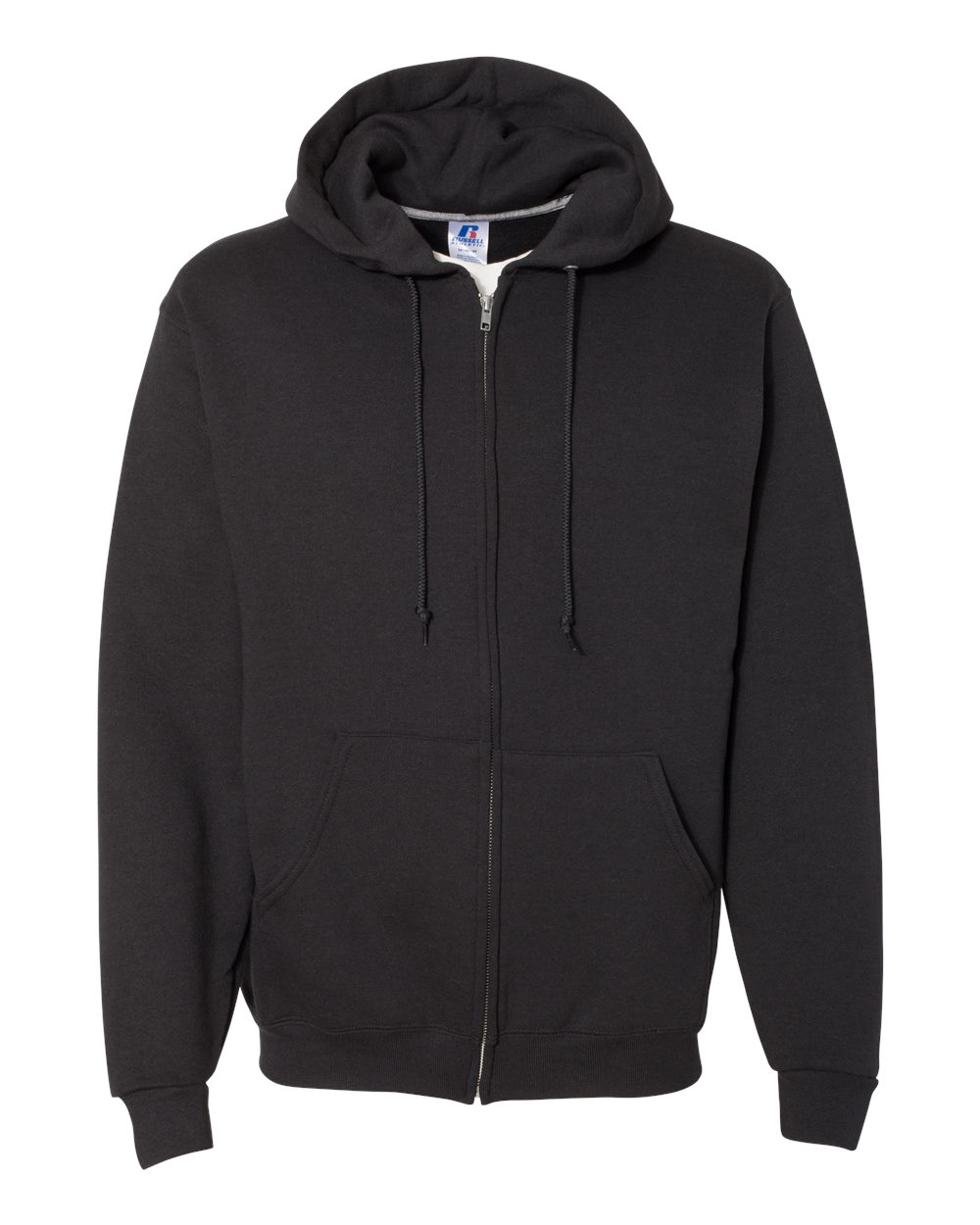 Unisex Dri Power® Full-Zip Hooded Sweatshirt - Front - B60511503 - Black