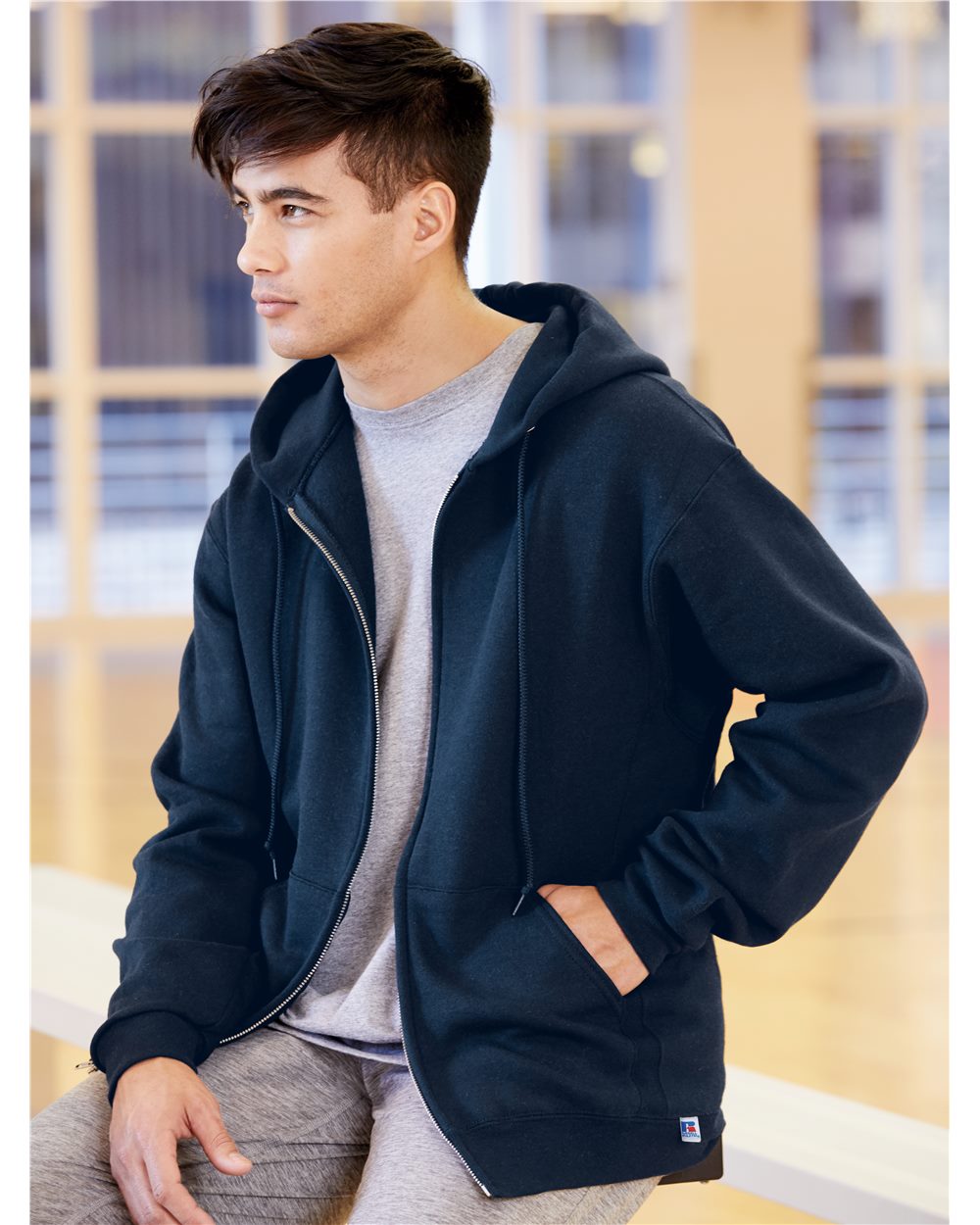 Unisex Dri Power® Full-Zip Hooded Sweatshirt - styleImage