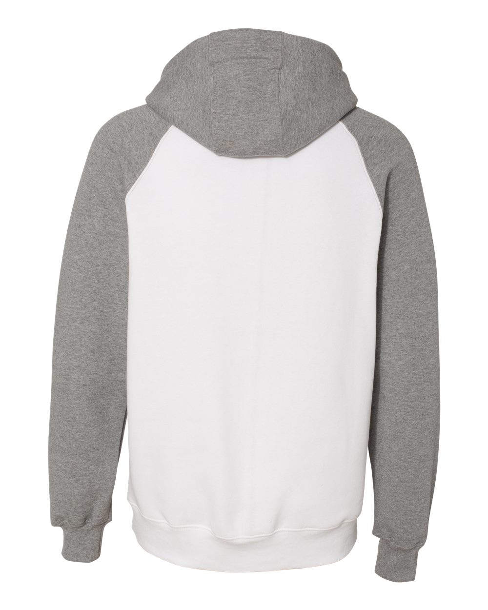 Unisex Dri Power® Colorblock Raglan Hooded Sweatshirt - Back - B60611003 - White/ Oxford