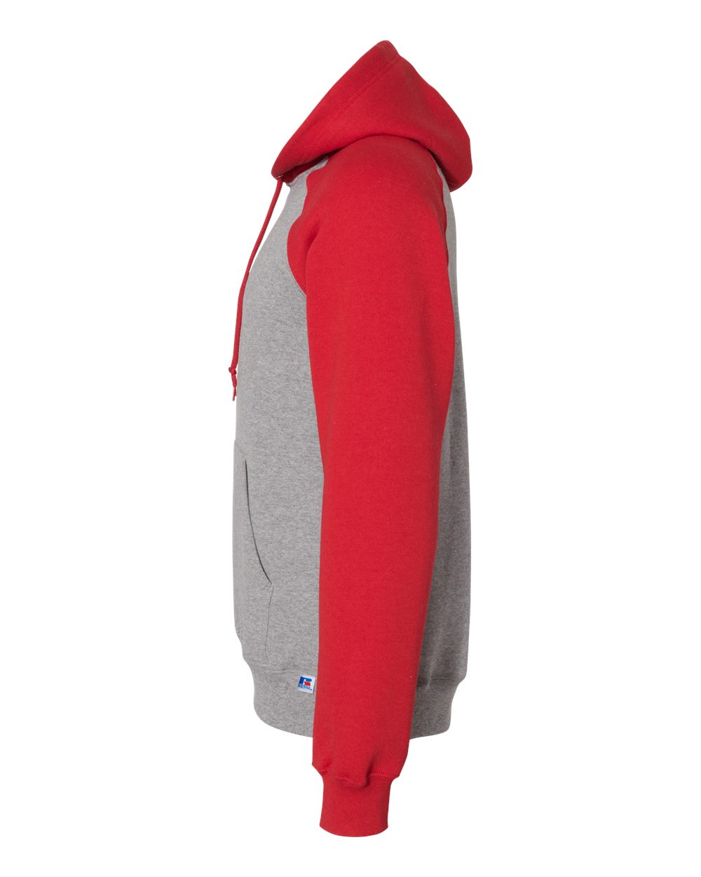 Unisex Dri Power® Colorblock Raglan Hooded Sweatshirt - DirectSide - B60611703 - Oxford/ True Red