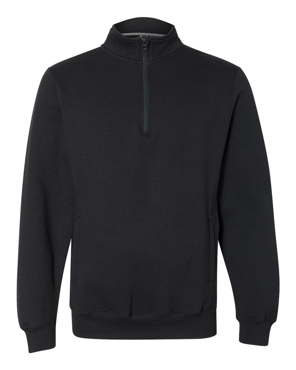 Unisex Dri Power® Quarter-Zip Cadet Collar Sweatshirt - Front - B60711503 - Black