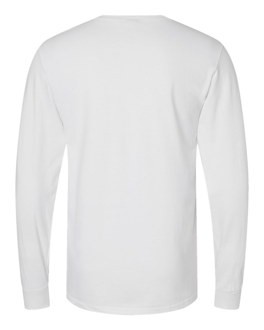 Unisex Combed Ringspun Long Sleeve T-Shirt - Back - B01111003 - White