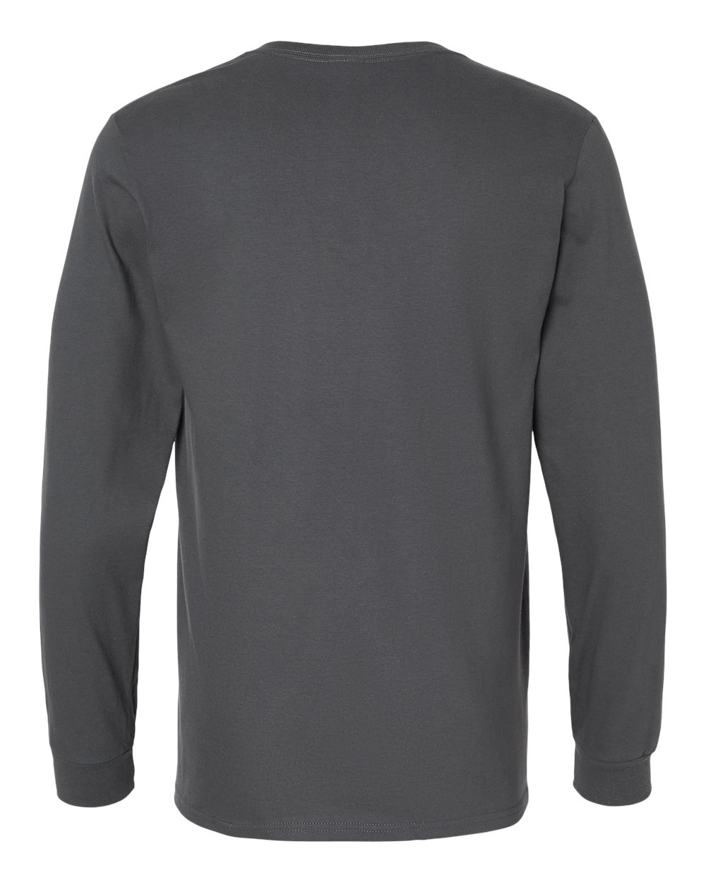 Unisex Combed Ringspun Long Sleeve T-Shirt - Back - B01111583 - Charcoal Grey