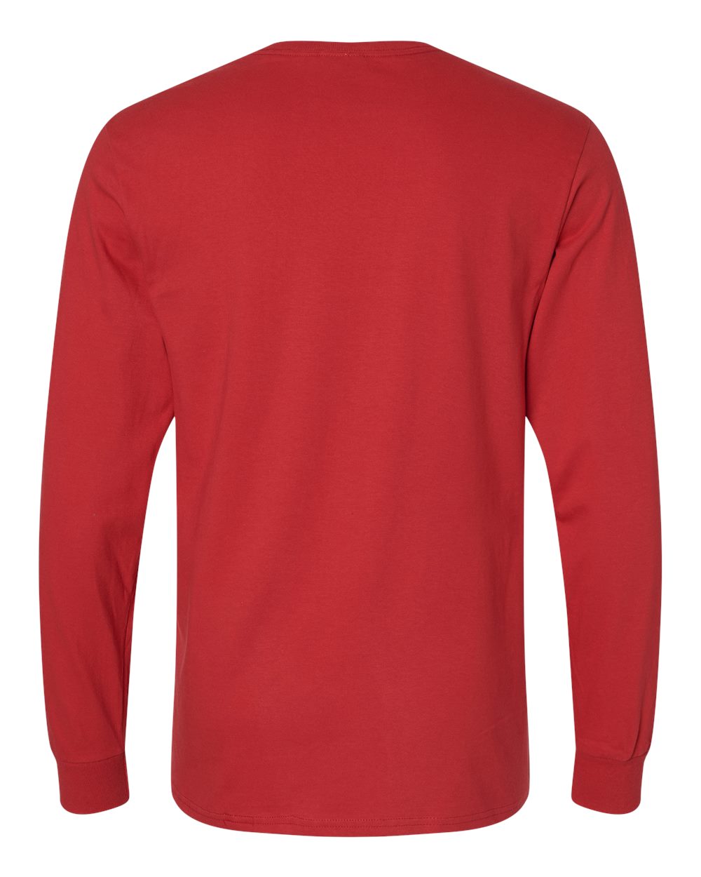 Unisex Combed Ringspun Long Sleeve T-Shirt - Back - B01111703 - True Red