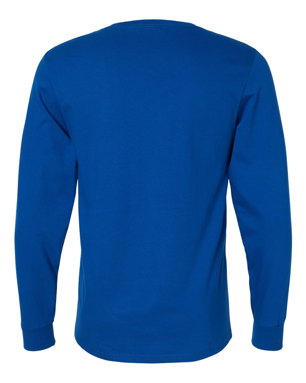 Unisex Combed Ringspun Long Sleeve T-Shirt - Back - B01111753 - Royal