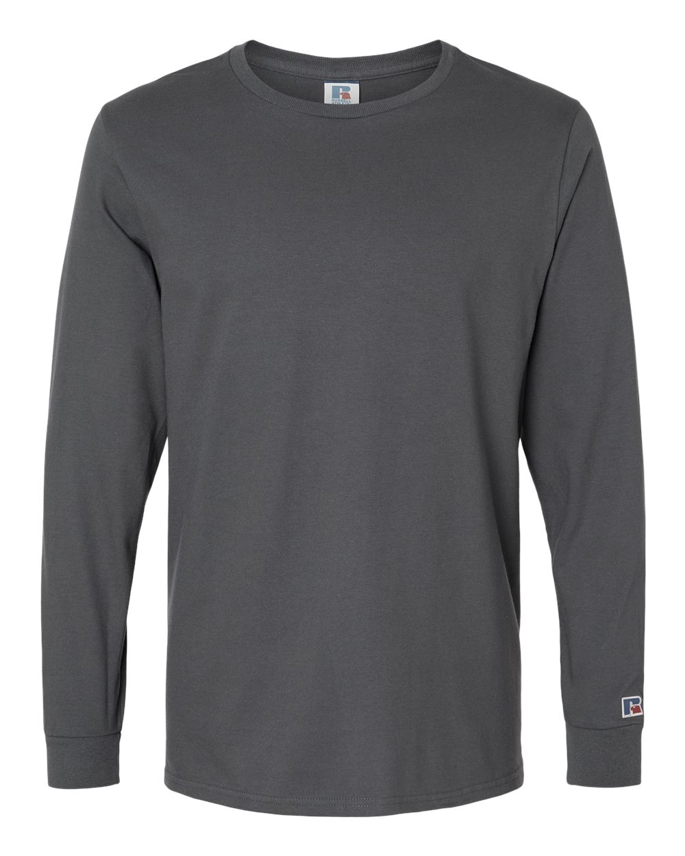 Unisex Combed Ringspun Long Sleeve T-Shirt - Front - B01111583 - Charcoal Grey