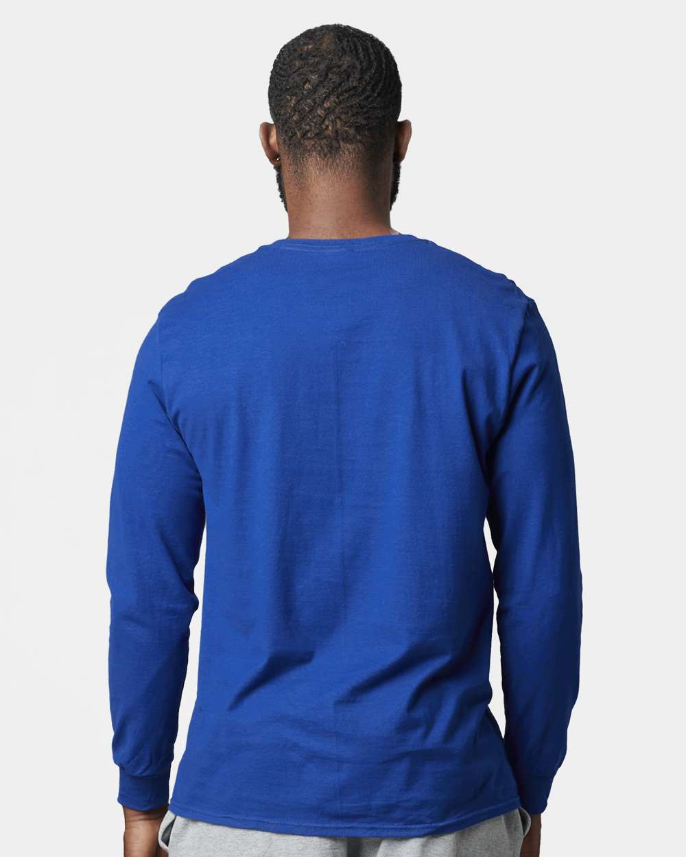 Unisex Combed Ringspun Long Sleeve T-Shirt - OnModelBack - B01111753 - Royal