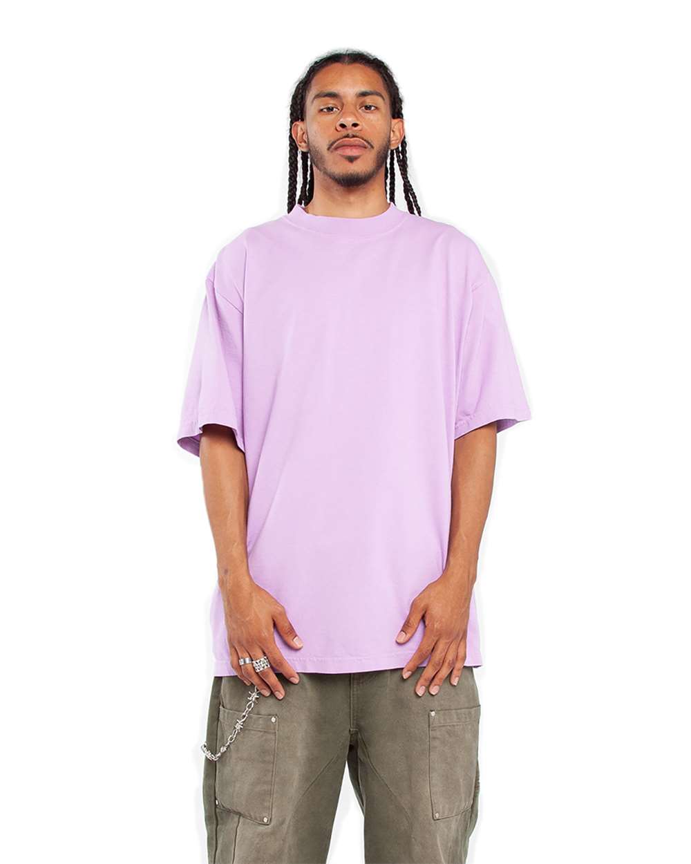 Unisex Garment-Dyed T-Shirt - OnModelFront - B255C2673 - Pastel Purple