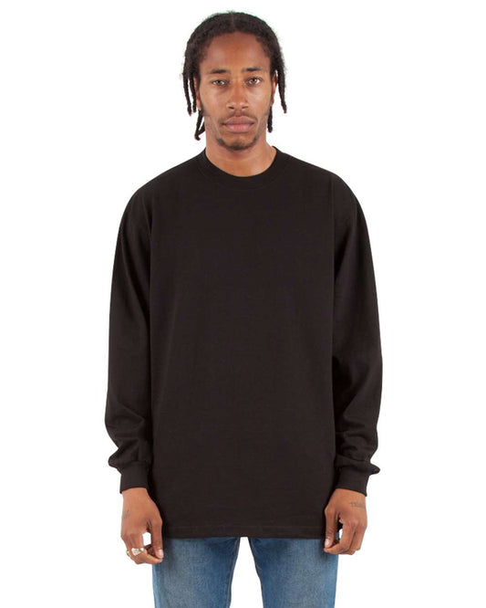 Men's Max Heavyweight Long Sleeve T-Shirt - OnModelFront - B275C2503 - Black