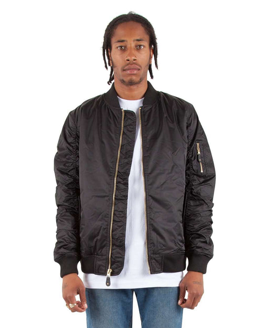 Unisex Bomber Jacket - OnModelFront - B247C2503 - Black