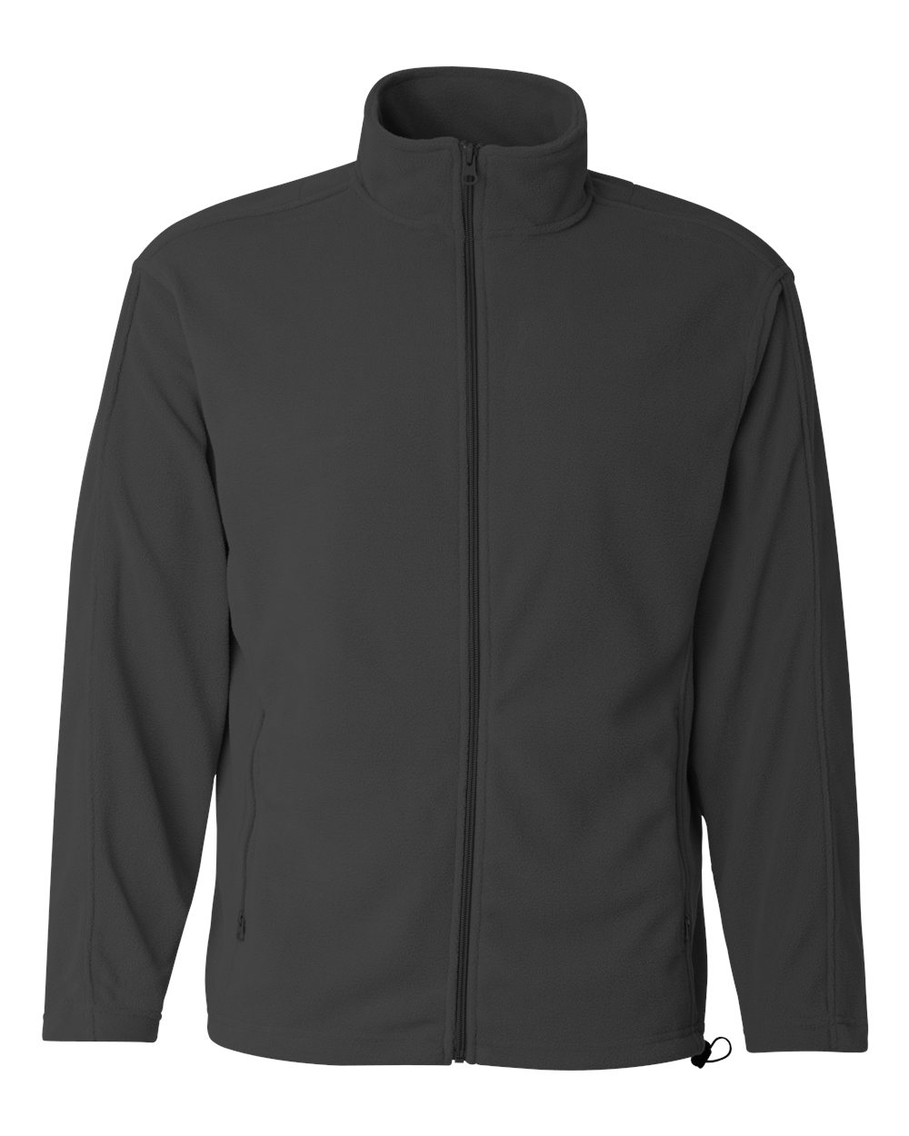 Men's Microfleece Full-Zip Jacket - Front - B81983093 - Charcoal