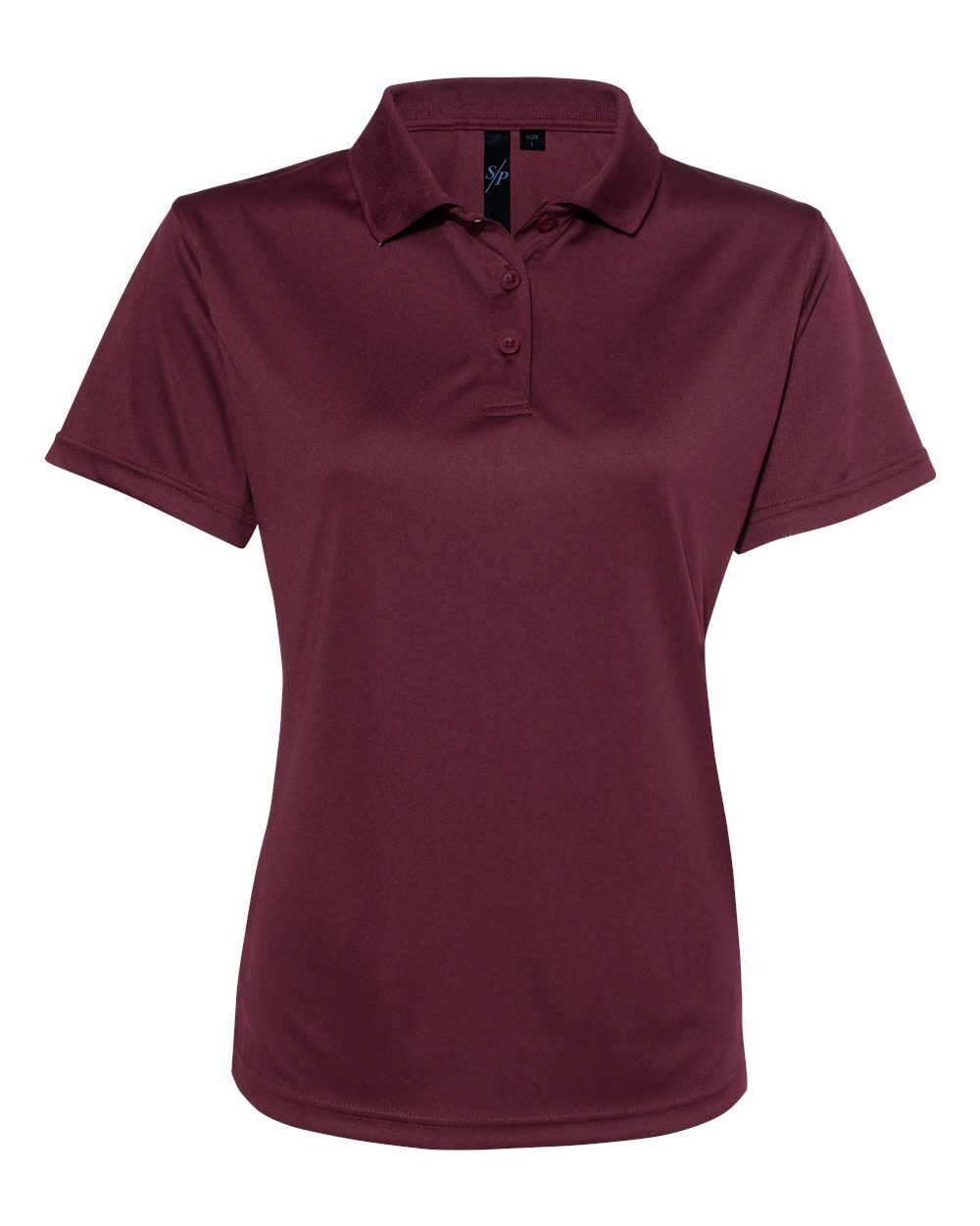 Women's Value Polyester Polo - Front - B45783533 - Maroon