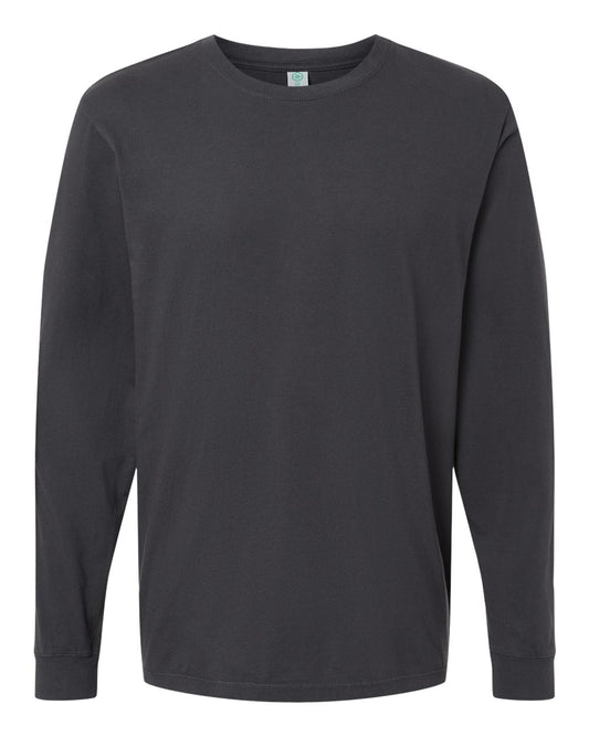 Unisex Organic Long Sleeve T-Shirt - Front - B10272503 - Black