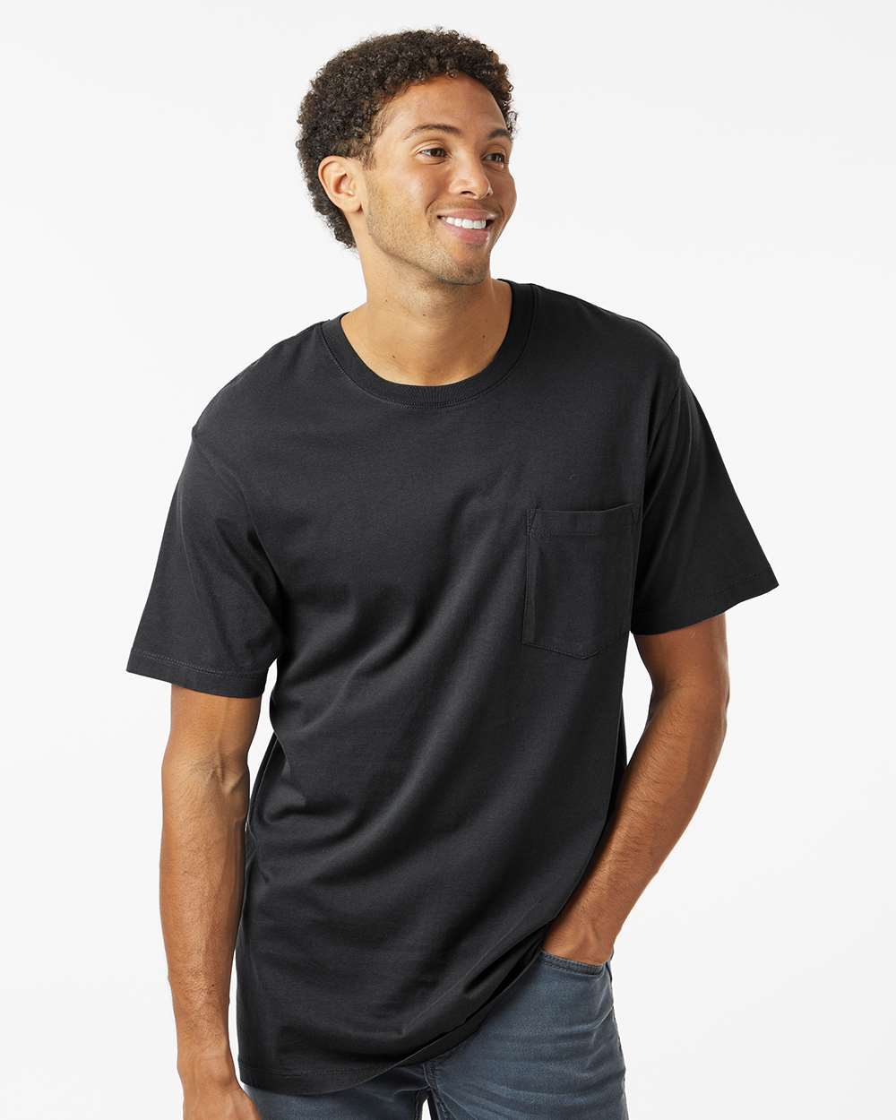Unisex Classic Pocket T-Shirt - OnModelFront - B10672503 - Black