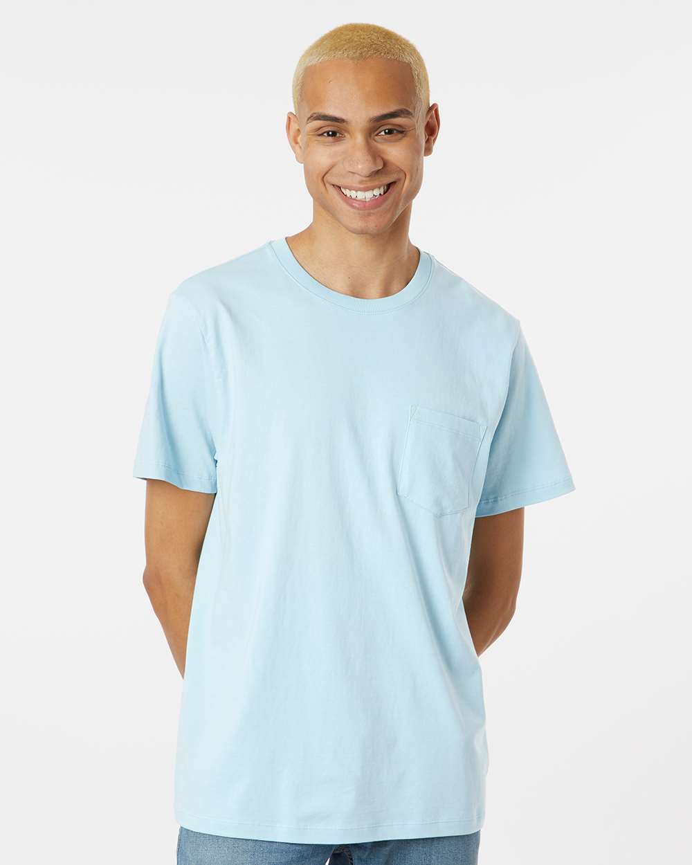 Unisex Classic Pocket T-Shirt - OnModelFront - B10672683 - Chambray