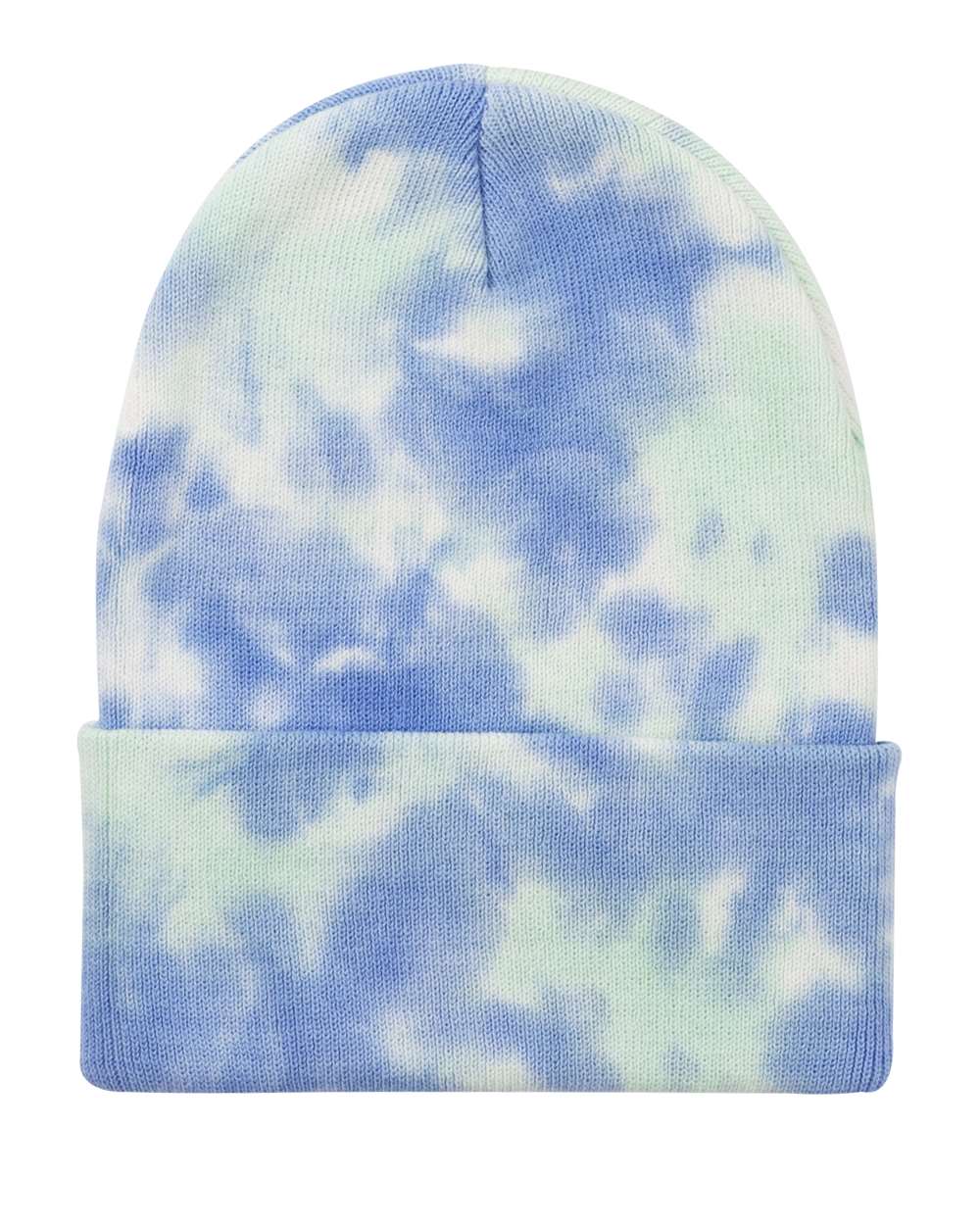 12" Tie-Dyed Cuffed Beanie - Front - B52095110 - Sky